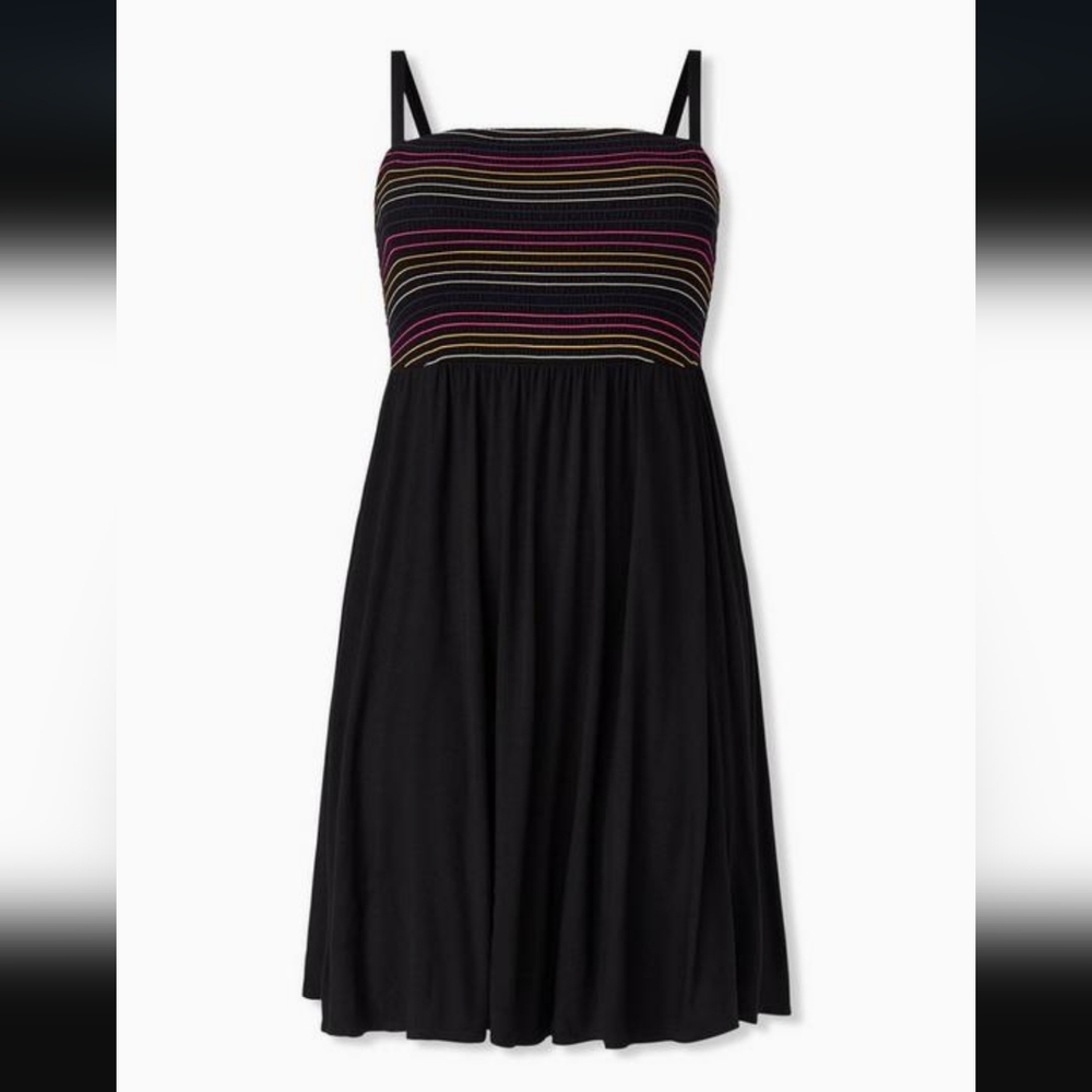 Super Soft Rainbow Stripe Skater Dress Size 4 4X by Torrid